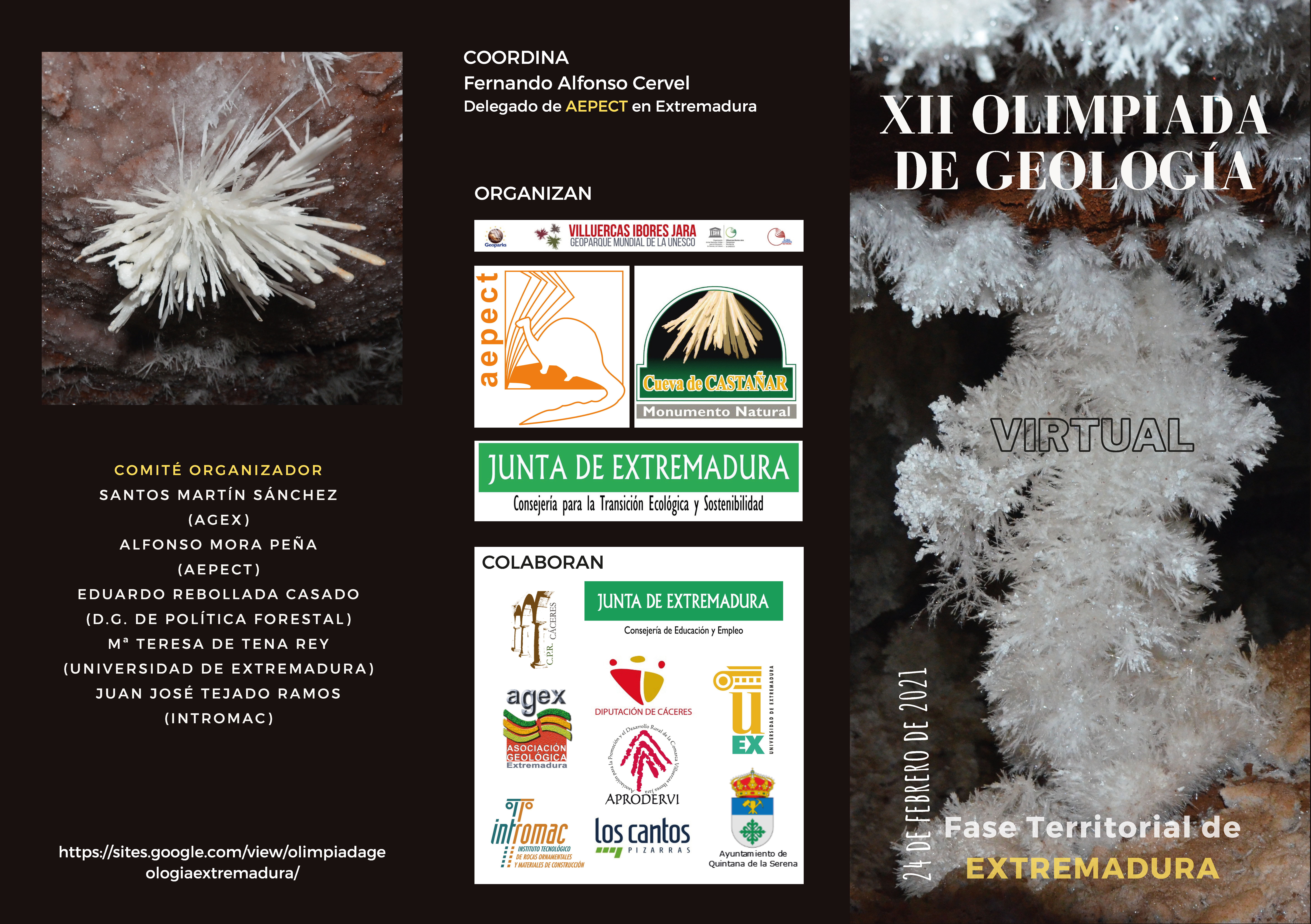 cartel xi Olimpiada de Geología. Fase de Extremadura