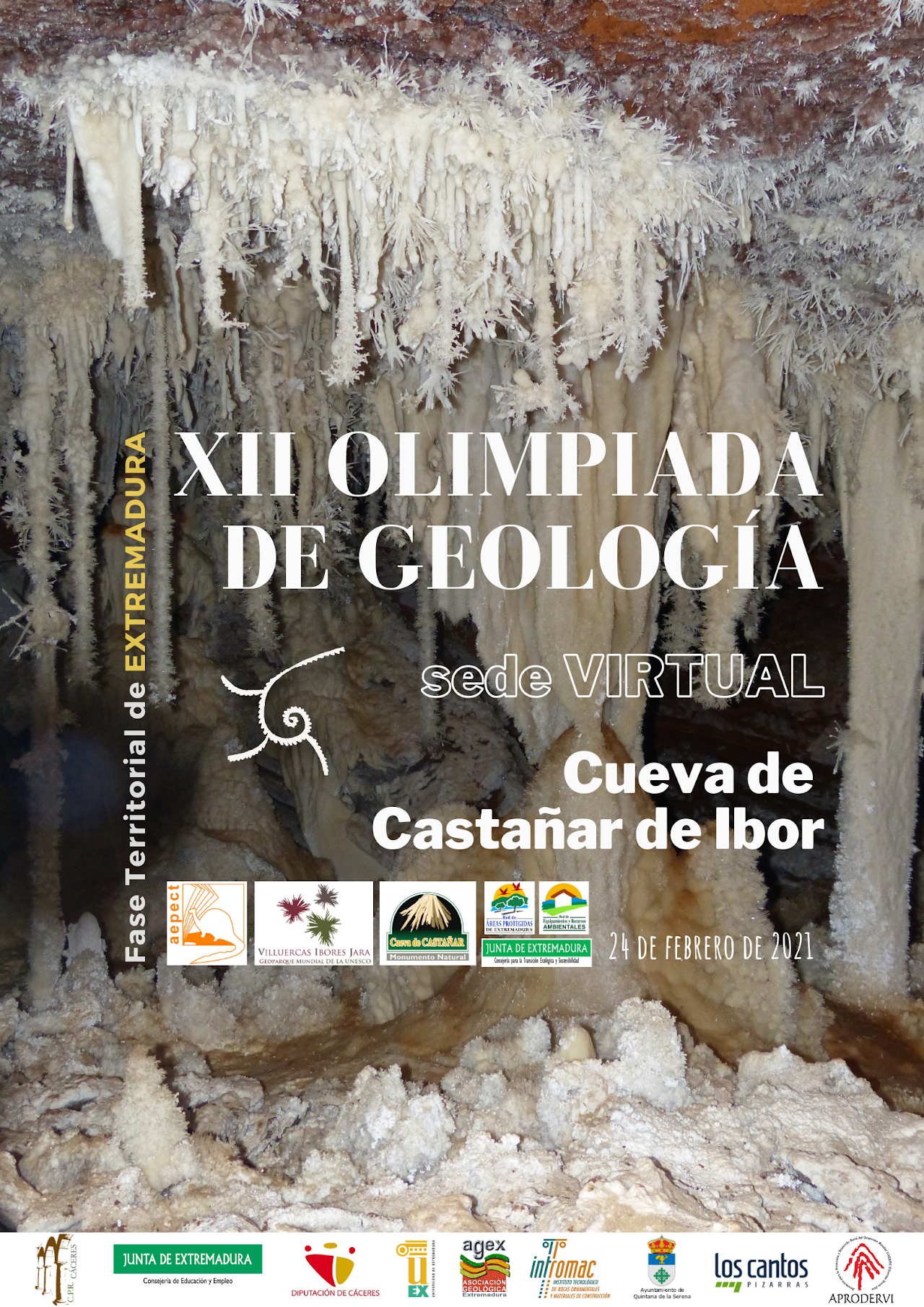 cartel xi Olimpiada de Geología. Fase de Extremadura